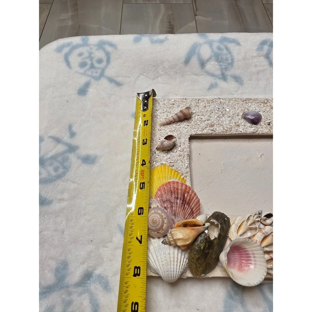 Vintage Seashell Picture Frame Coastal Beach Decor‎ Handcrafted Shell Art 5x3.5